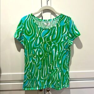 Lilly Pulitzer Green and Blue Swirl T-Shirt